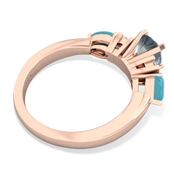 Aquamarine 6Mm Round Eternal Embrace Engagement 14K Rose Gold ring R2005