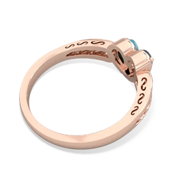 Aquamarine Filligree 'One Heart' 14K Rose Gold ring R5070