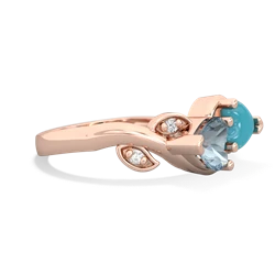 Aquamarine Floral Elegance 14K Rose Gold ring R5790