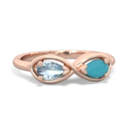 Aquamarine Infinity 14K Rose Gold ring R5050