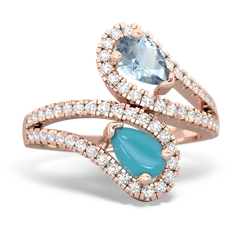 Aquamarine Diamond Dazzler 14K Rose Gold ring R3000