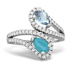 Aquamarine Diamond Dazzler 14K White Gold ring R3000