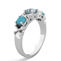 Aquamarine Hugs And Kisses 14K White Gold ring R5016