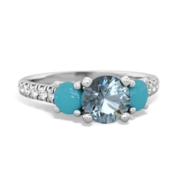 Aquamarine Pave Trellis 14K White Gold ring R5500