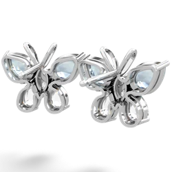 Aquamarine Butterfly 14K White Gold earrings E2215