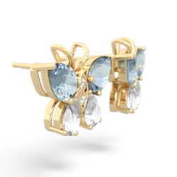 Aquamarine Butterfly 14K Yellow Gold earrings E2215