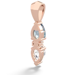 Aquamarine Bowtie Drop 14K Rose Gold pendant P0865