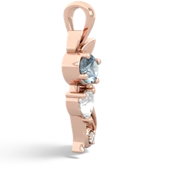 Aquamarine Kitten 14K Rose Gold pendant P5780