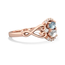 Aquamarine Love Nest 14K Rose Gold ring R5860