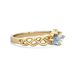 Aquamarine Heart To Heart Braid 14K Yellow Gold ring R5870