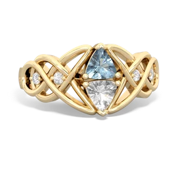 Aquamarine Keepsake Celtic Knot 14K Yellow Gold ring R5300