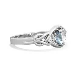 Aquamarine Celtic Love Knot 14K White Gold ring R5420