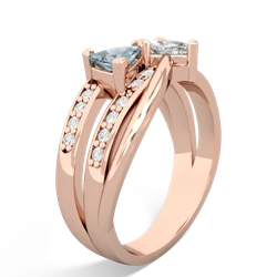 Aquamarine Bowtie 14K Rose Gold ring R2360