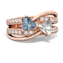 Aquamarine Bowtie 14K Rose Gold ring R2360