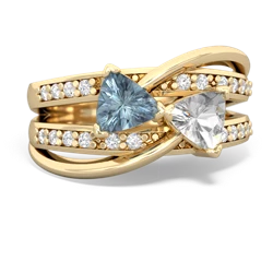 Aquamarine Bowtie 14K Yellow Gold ring R2360