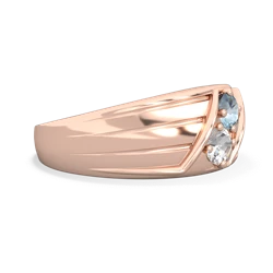 Aquamarine Men's Streamline 14K Rose Gold ring R0460