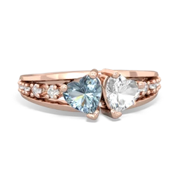 Aquamarine Heart To Heart 14K Rose Gold ring R3342