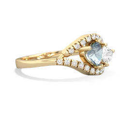 Aquamarine Mother And Child 14K Yellow Gold ring R3010