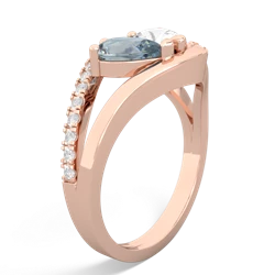 Aquamarine Nestled Heart Keepsake 14K Rose Gold ring R5650