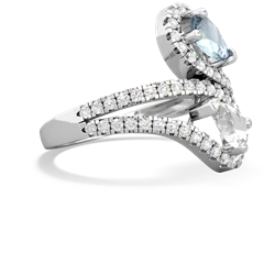 Aquamarine Diamond Dazzler 14K White Gold ring R3000