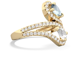 Aquamarine Diamond Dazzler 14K Yellow Gold ring R3000