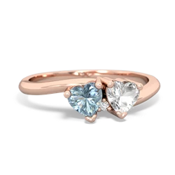 Aquamarine Sweethearts 14K Rose Gold ring R5260