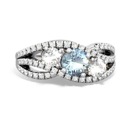 Aquamarine Three Stone Aurora 14K White Gold ring R3080