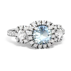 Aquamarine Regal Halo 14K White Gold ring R5350