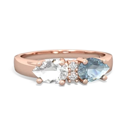 Aquamarine Pear Bowtie 14K Rose Gold ring R0865