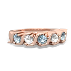 Aquamarine Anniversary Band 14K Rose Gold ring R2089