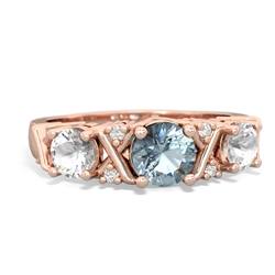 Aquamarine Hugs And Kisses 14K Rose Gold ring R5016