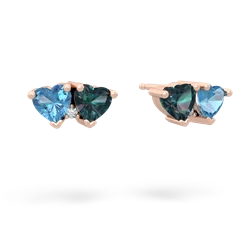 Blue Topaz Sweethearts 14K Rose Gold earrings E5260