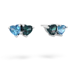 Blue Topaz Sweethearts 14K White Gold earrings E5260