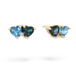 Blue Topaz Sweethearts 14K Yellow Gold earrings E5260