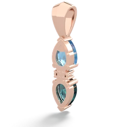 Blue Topaz Bowtie Drop 14K Rose Gold pendant P0865