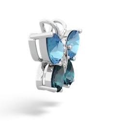 Blue Topaz Butterfly 14K White Gold pendant P2215