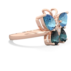 Blue Topaz Butterfly 14K Rose Gold ring R2215