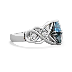 Blue Topaz Keepsake Celtic Knot 14K White Gold ring R5300