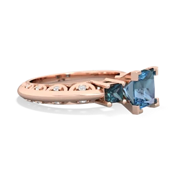 Blue Topaz Eternal Embrace Engagement 14K Rose Gold ring C2001