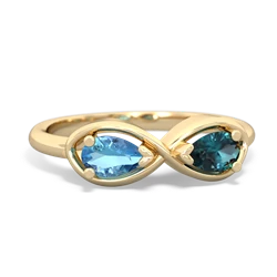 Blue Topaz Infinity 14K Yellow Gold ring R5050