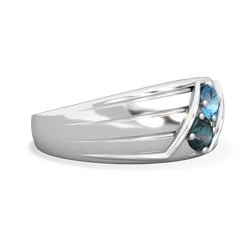 Blue Topaz Men's Streamline 14K White Gold ring R0460