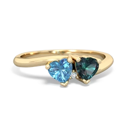 Blue Topaz Sweethearts 14K Yellow Gold ring R5260