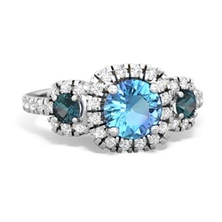 Blue Topaz Regal Halo 14K White Gold ring R5350