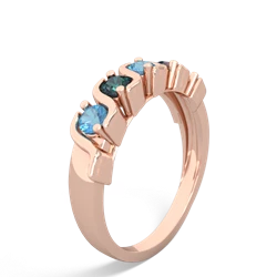 Blue Topaz Anniversary Band 14K Rose Gold ring R2089