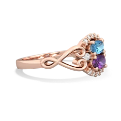 Blue Topaz Love Nest 14K Rose Gold ring R5860