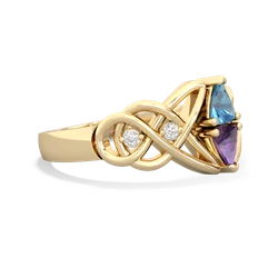 Blue Topaz Keepsake Celtic Knot 14K Yellow Gold ring R5300