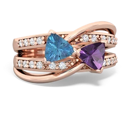 Blue Topaz Bowtie 14K Rose Gold ring R2360