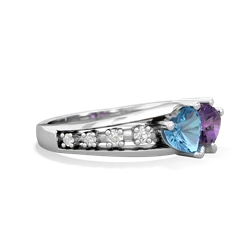 Blue Topaz Heart To Heart 14K White Gold ring R3342