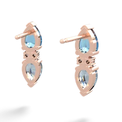 Blue Topaz Bowtie Drop 14K Rose Gold earrings E0865