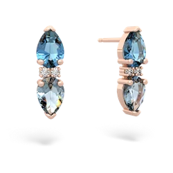 Blue Topaz Bowtie Drop 14K Rose Gold earrings E0865